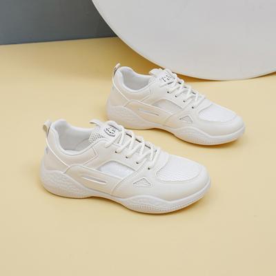 Белые туфли для студентов, женские модные летние новые туфли на платформе, увеличивающие рост, дышащие повседневные туфли