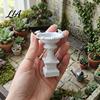 Classical Column Decor 3D Printed Mini Bird Bath Fountain with Simulated Stone Texture for Doll House Landscaping Diorama Parts and Micro Garden