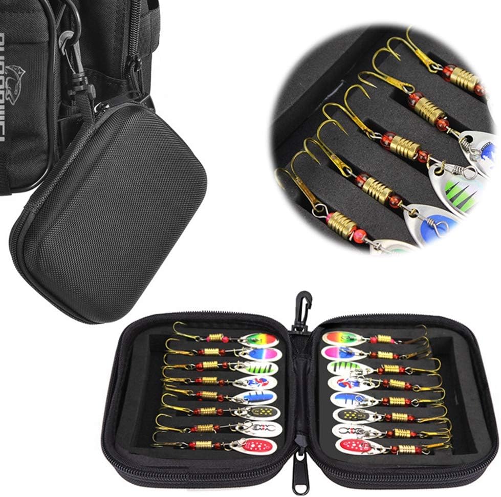 Portable Rotating Sequins Fly Fishing Lure Pike Salmon Sea Fishing Wobbler Trolling Hard Surface Topwater Lure Fishing Bait Kit