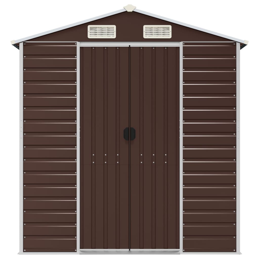 Garden Shed Brown 191 x 385 x 198 cm Galvanized Steel