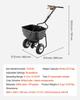 Walk Behind Spreader, 60LBS Capacity, Push Spreader with Hopper Grate, 0-9.8 ft Spreading Width, 8 in All Terrain Pneumatic Tires, Garden & Lawn