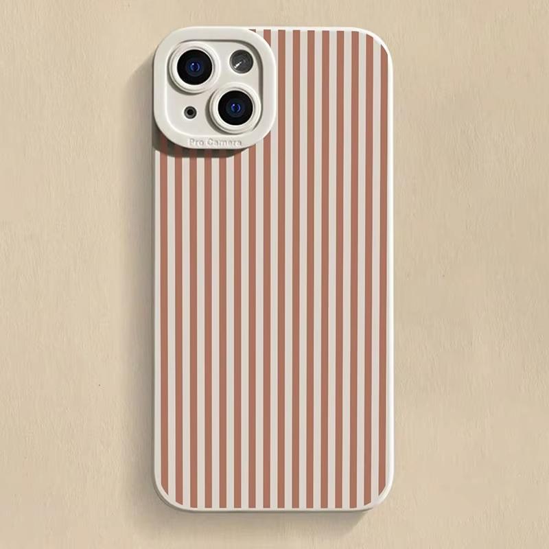 Phone Case For Samsung Galaxy S25 Ultra S26 S24 S23 FE S22 Plus S21 S20 A54 A55 A35 A15 Pink Striped Painted Silicone Soft Cover