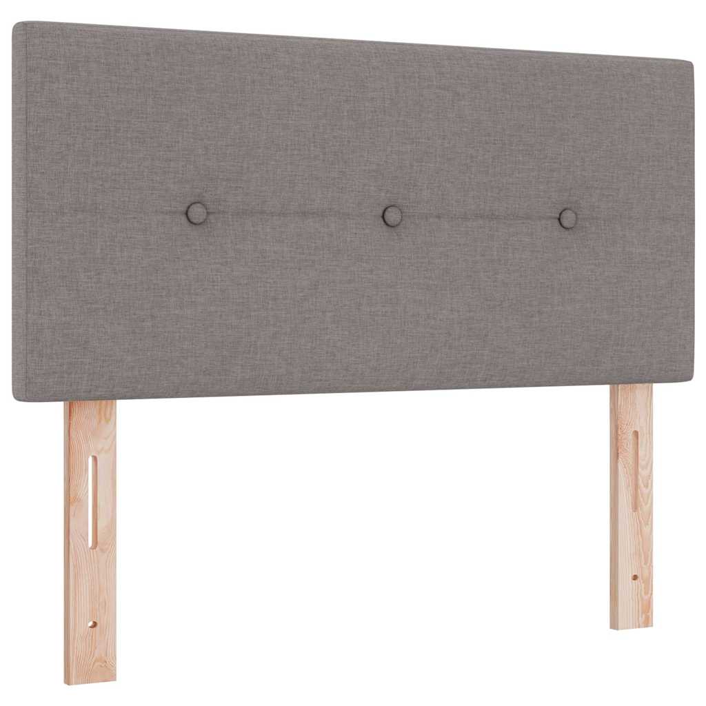 Box Spring Bed with Pillow and Headboard Taupe 90 x 200 cm Fabric
