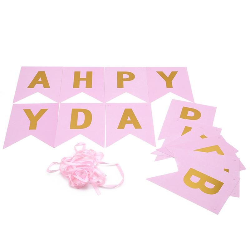 Баннер из цветных флажков "с днем рождения"