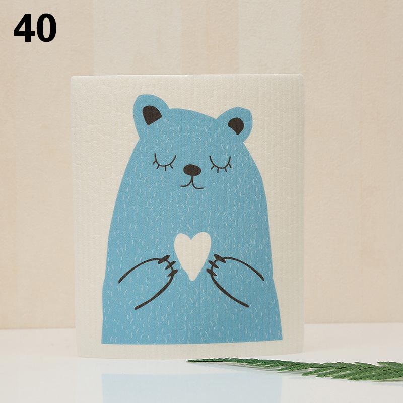 1 шт. многоразовая губка для мытья посуды кухонная напечатанная впитывающая тряпка для мытья посуды целлюлозные салфетки для уборки