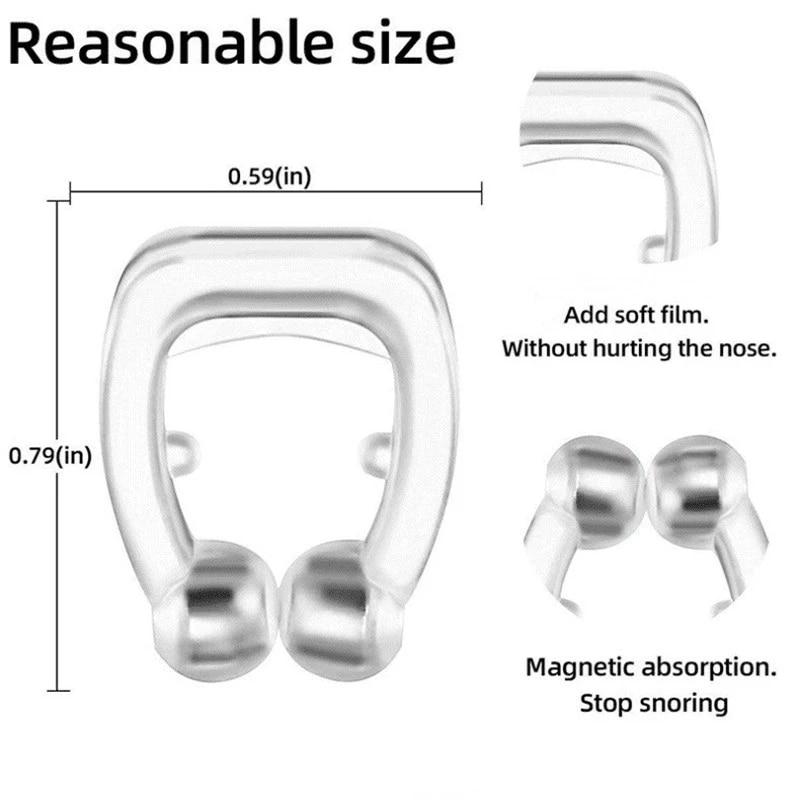 Magnetic Anti Snore Device Stop Snoring Nose Clip with Easy Breathe Improve Sleeping Aid Apnea Guard Night Device - Available In 1, 2, or 4 Pcs