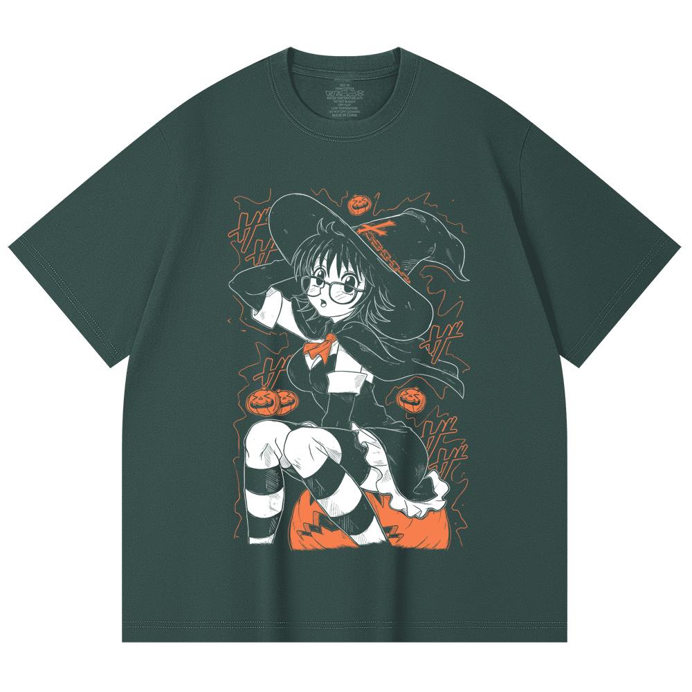 230 г/м² 100% хлопок HXH V11 Shizuku Хэллоуин Принт Унисекс Тяжелая хлопковая футболка
