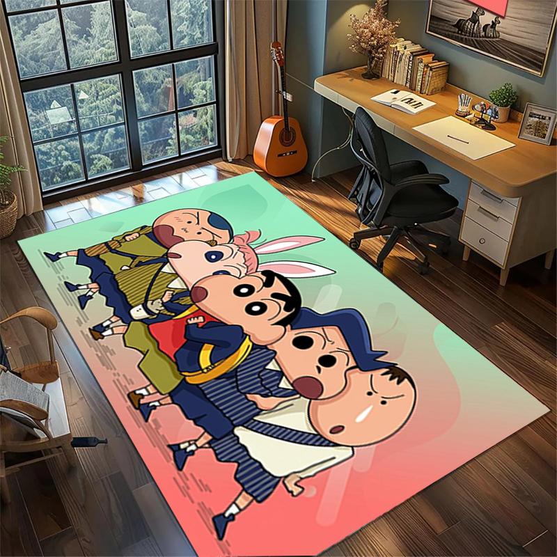 Non Slip Washable Crayon Shin-chan Floor Mat Large Area Rug Gamer Room Bedroom Decor