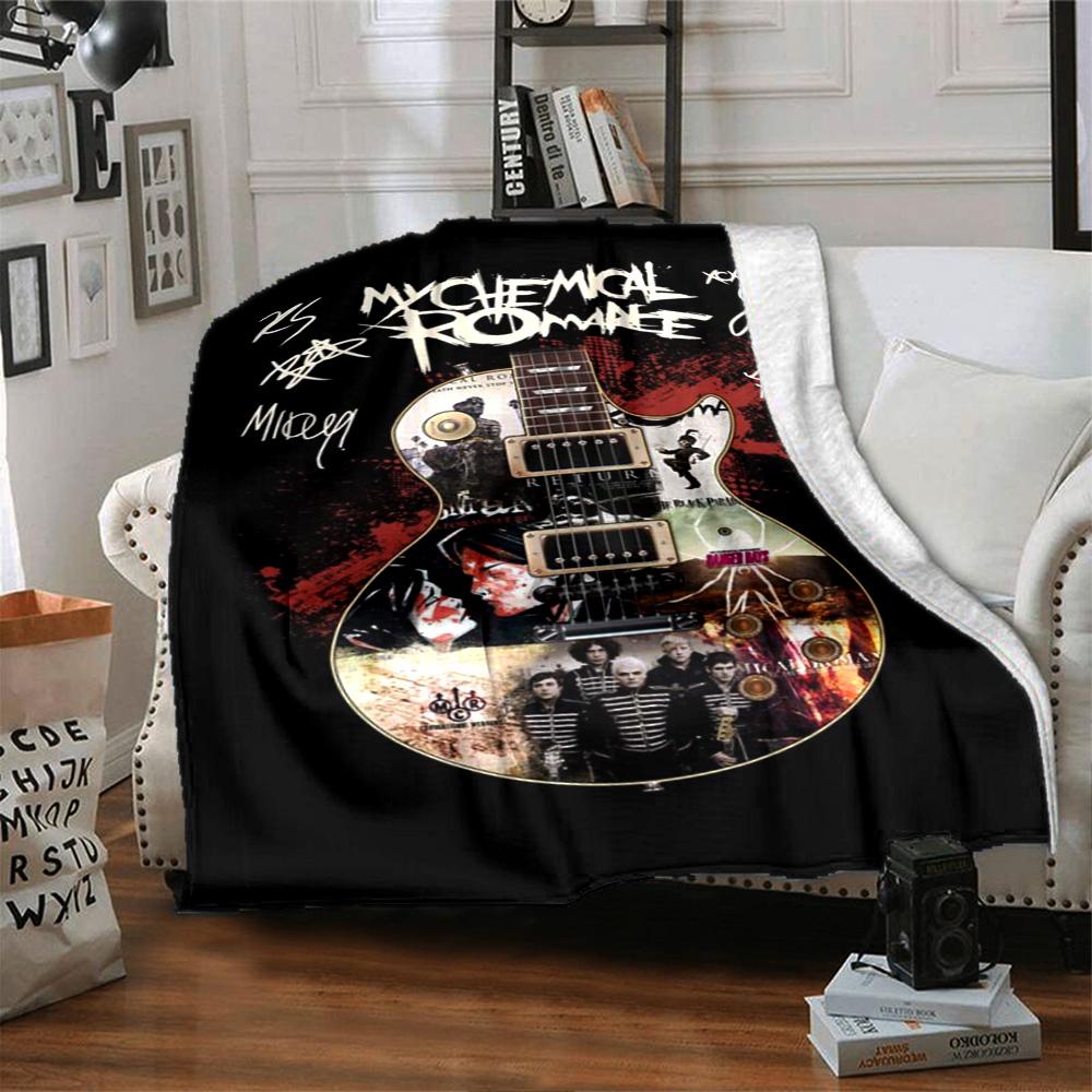 My Chemical Romance Print Flannel Blanket High Quality Warm Comfortable Cover for All Seasons Perfect for Gifts Home Decor