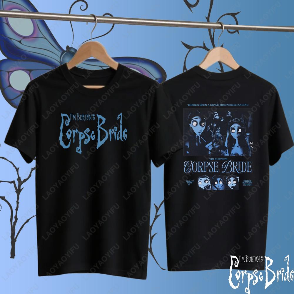 Corpse Bride Vintage Movie Printed T-shirt Men Women Fashion Cotton Short Sleeve T Shirt Classic O-Neck Clothing Tees Tops