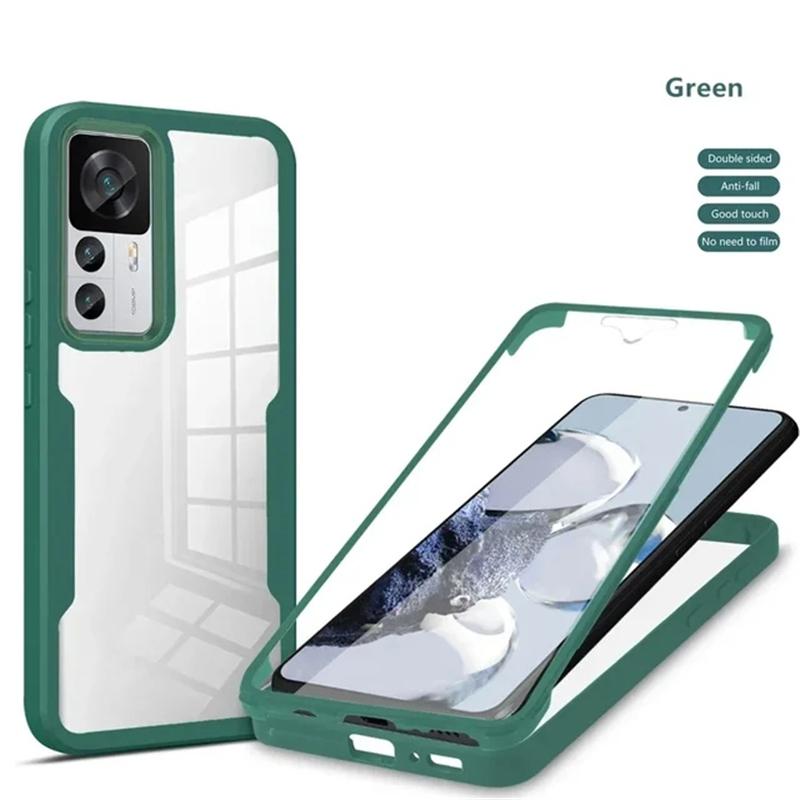 Прозрачный двойной мягкий силиконовый чехол на 360 градусов для Xiaomi Redmi Note 13 12 Note13 Pro Plus 12S 13C 11A Poco X4 X5 Pro 5G 4G противоударная передняя задняя крышка