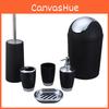 Bathroom Accessories Six Piece Plastic Washroom Set With Toothbrush Cup And Storage For Gift And Office