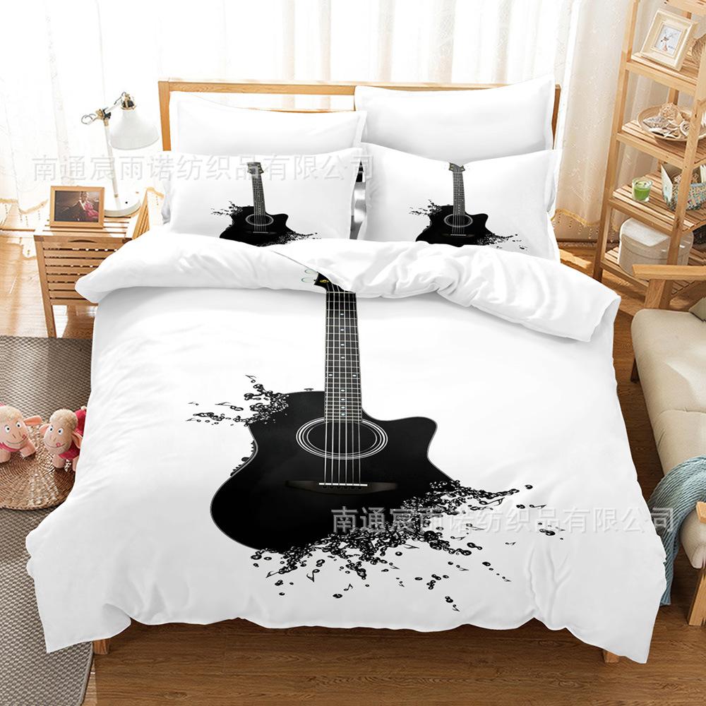 Креветочная кожа, Музыкальные символы, Набор из трех предметов, Простыня, Пододеяльник, Наволочка К картинке