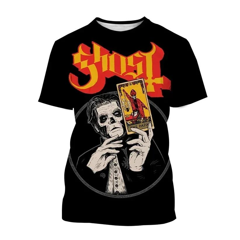 Горячая Распродажа Футболка с принтом Ghost Band 3D, индивидуальная, для мужчин, женщин, детей, повседневная, модная, хип-хоп, рок, крутая, с коротким рукавом, футболка 100-6XL
