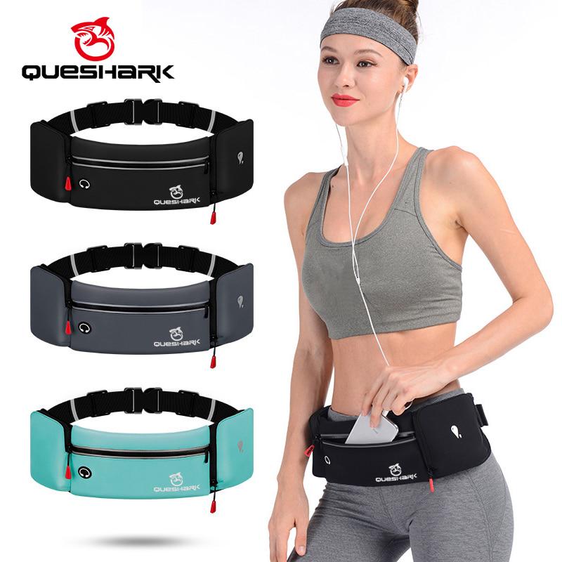 Queshark Adjustable Waist Belt F Running Bag With Water Bottle Cycling Camping Hiking Gym Phone Waist Pouch Sports Bag