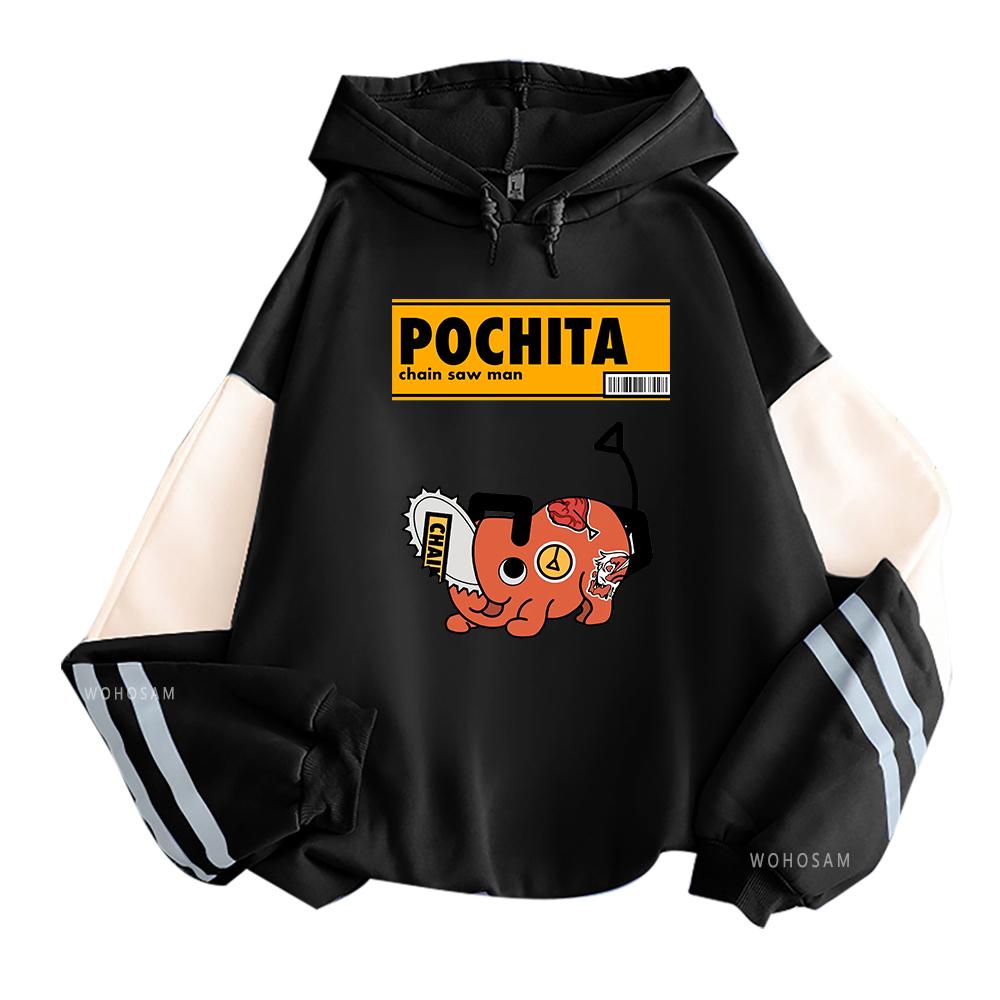 Толстовки с капюшоном «Manga Chainsaw Man Makima Pochita», толстовки в японском стиле, каваи, аниме, графика, Harajuku, большие мужские толстовки