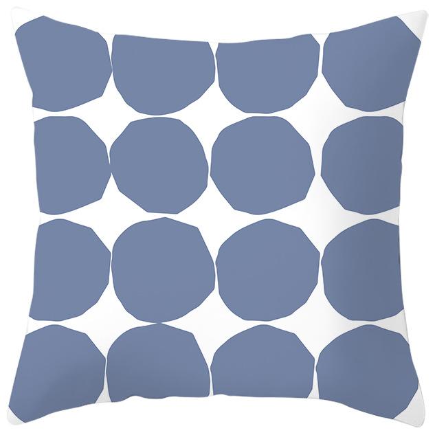 Nordic Blue and Purple Abstract Geometric Pillowcase Peach Leather Velvet Printed Home Fabric Sofa Pillow Cushion Cover