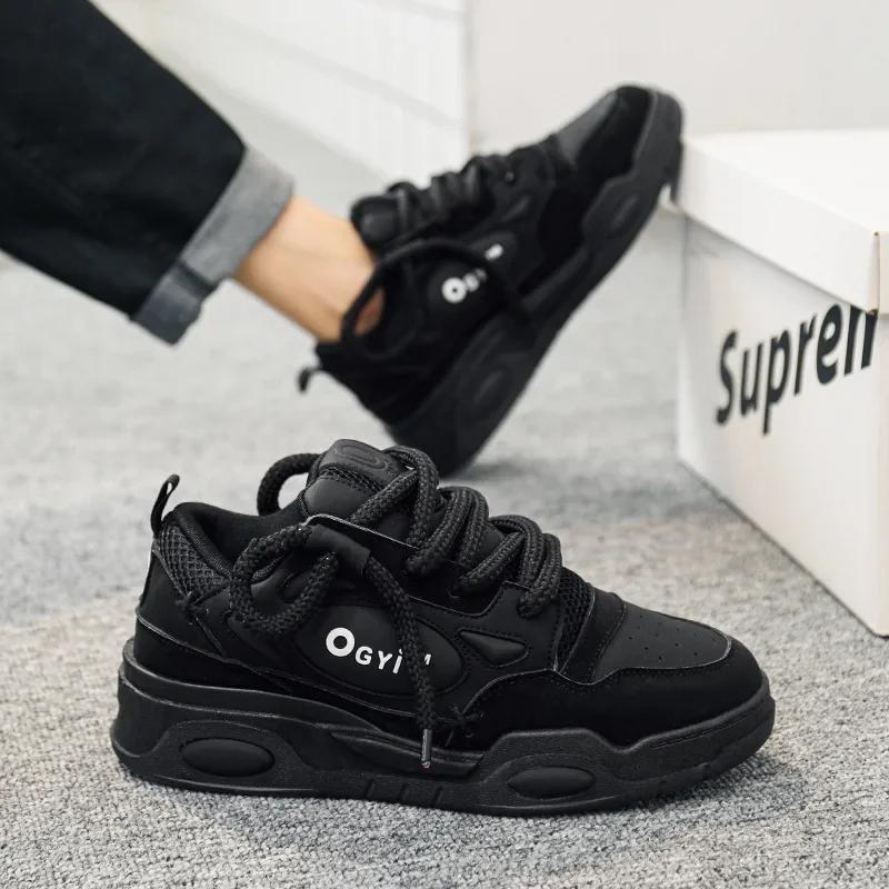 Модная мужская обувь, новинка 2024 года, осенние кожаные мужские кроссовки в стиле ретро, дышащая женская повседневная обувь для скейтбординга, оригинальная дизайнерская обувь для мужчин