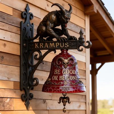 Колотушка для двери Крампуса Декоративный Хэллоуинский дверной молоток Водонепроницаемый Готический дверной молоток для крыльца Сада Темный Домашний Декор