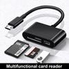 Useful Universal Stable Performance USB 2.0/Type-C 3-in-1 Multifunctional Card Reader Adapter for Mobile Phone Micro-SD Card Reader