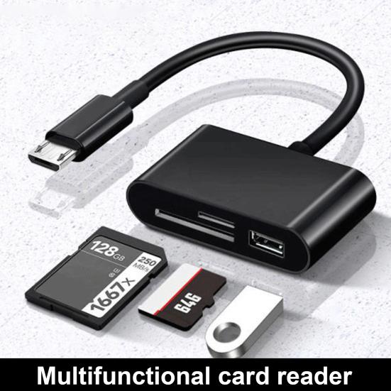 Кардридер 3-в-1 Многофункциональный USB 2.0/Type-C U Disk TF Card Reader OTG Адаптер для мобильного телефона