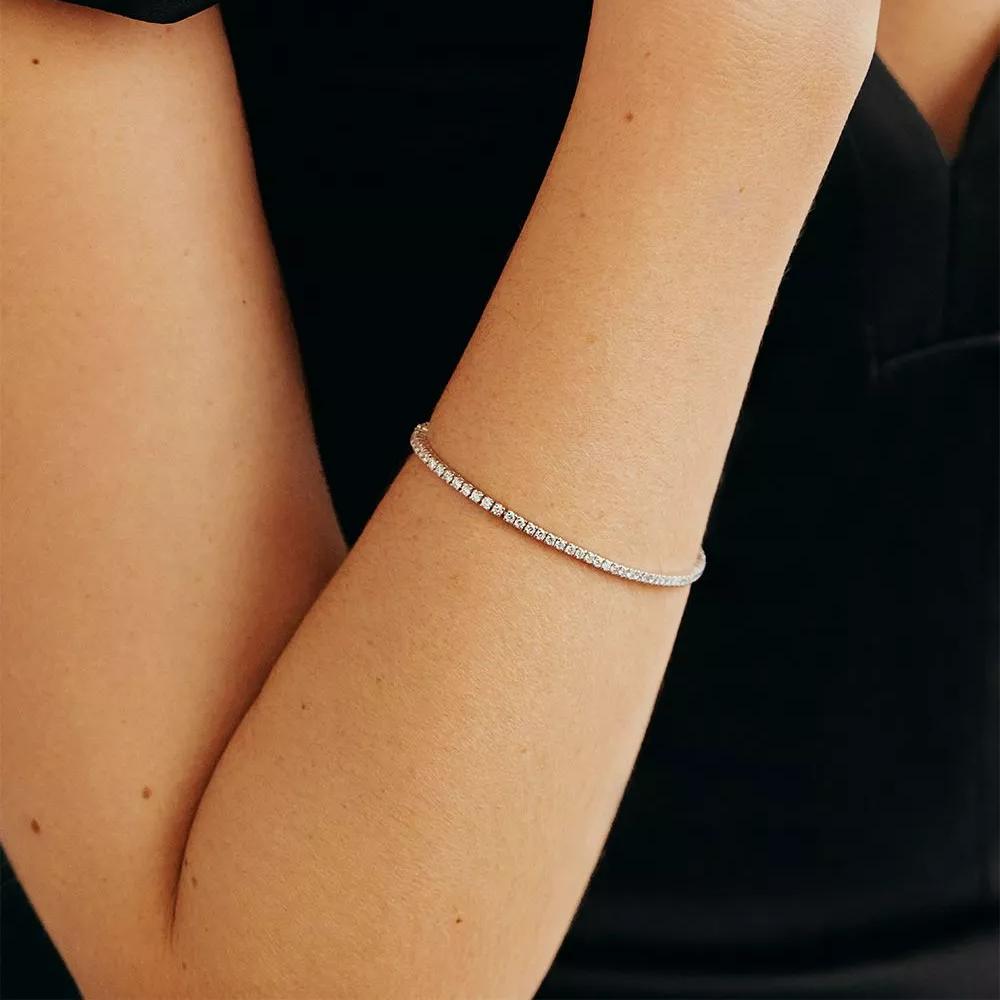 ANDYWEN 925 Sterling Silver Thicker 2mm Green Tennis Paperclip Bracelet Chain Women Rock Punk 2023 Winter Luxury Jewelry
