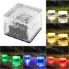Waterproof Solar Ice Brick Garden Lights - Outdoor Glass Deck & In-Ground Lights
