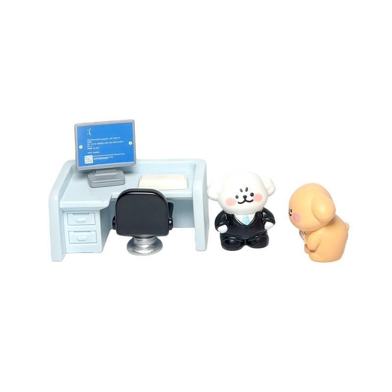 Micro Landscape Puppy Line Art Office Ornament Dollhouse DIY Accessory