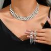 Bridal Necklace Earrings Two-piece Claw Chain Women's Bridal Suit Exaggerated Clavicle Chain Dress Versatile Accessories