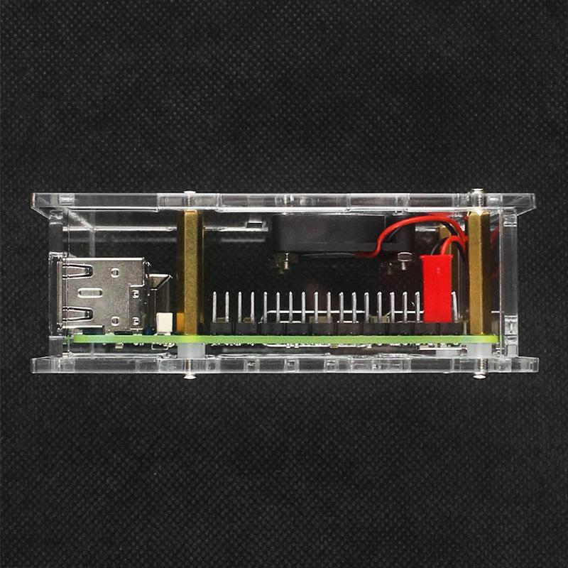 Акриловый корпус для Raspberry Pi 5 с вентилятором охлаждения