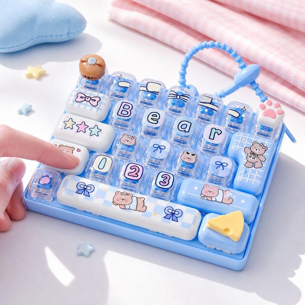 Plastic 26 Key Press Button Toy 26 Key Push Sensory Toy Bag Ornament