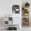 1pc "Think Outside the Box" Metal Wall Art Motivational Black Metal Wall Hanging Ideal for Office & Home Decor Stylish