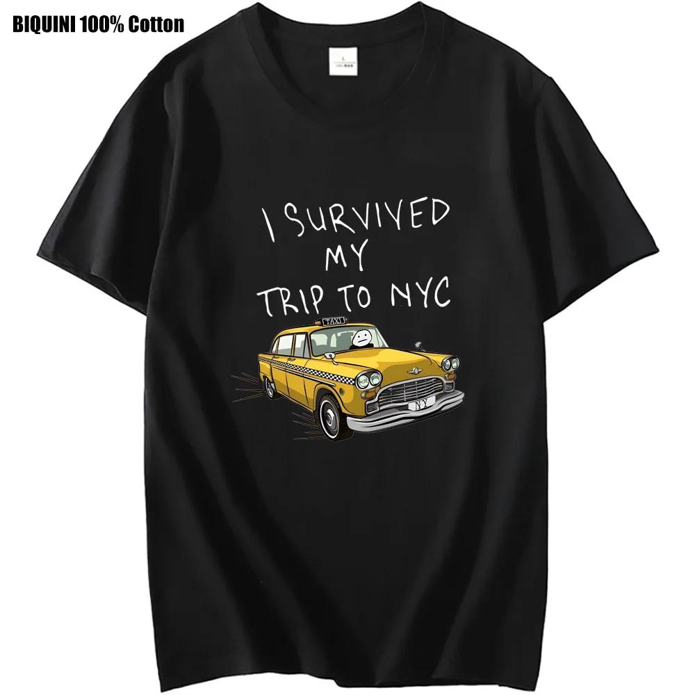 Tom Holland Same Style Tees I Survived My Trip To NYC Print Tops Casual 100% Cotton Streetwear Men Women Unisex Fashion T Shirt