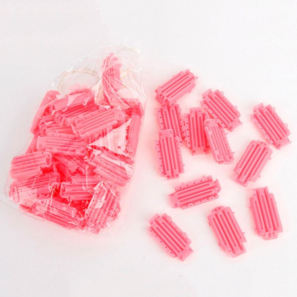 50pcs/bag Plastic Wave Perm Rod Bars Pink Corn Hair Curl Rod Fluffy Clamps Rollers Professional