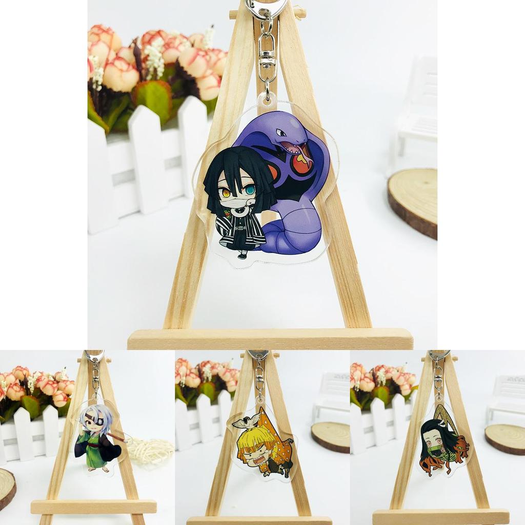 Клинок, рассекающий демонов Kimetsu No Yaiba Аниме Лазерная печать Кулон Брелок из акрила высокой четкости для детей