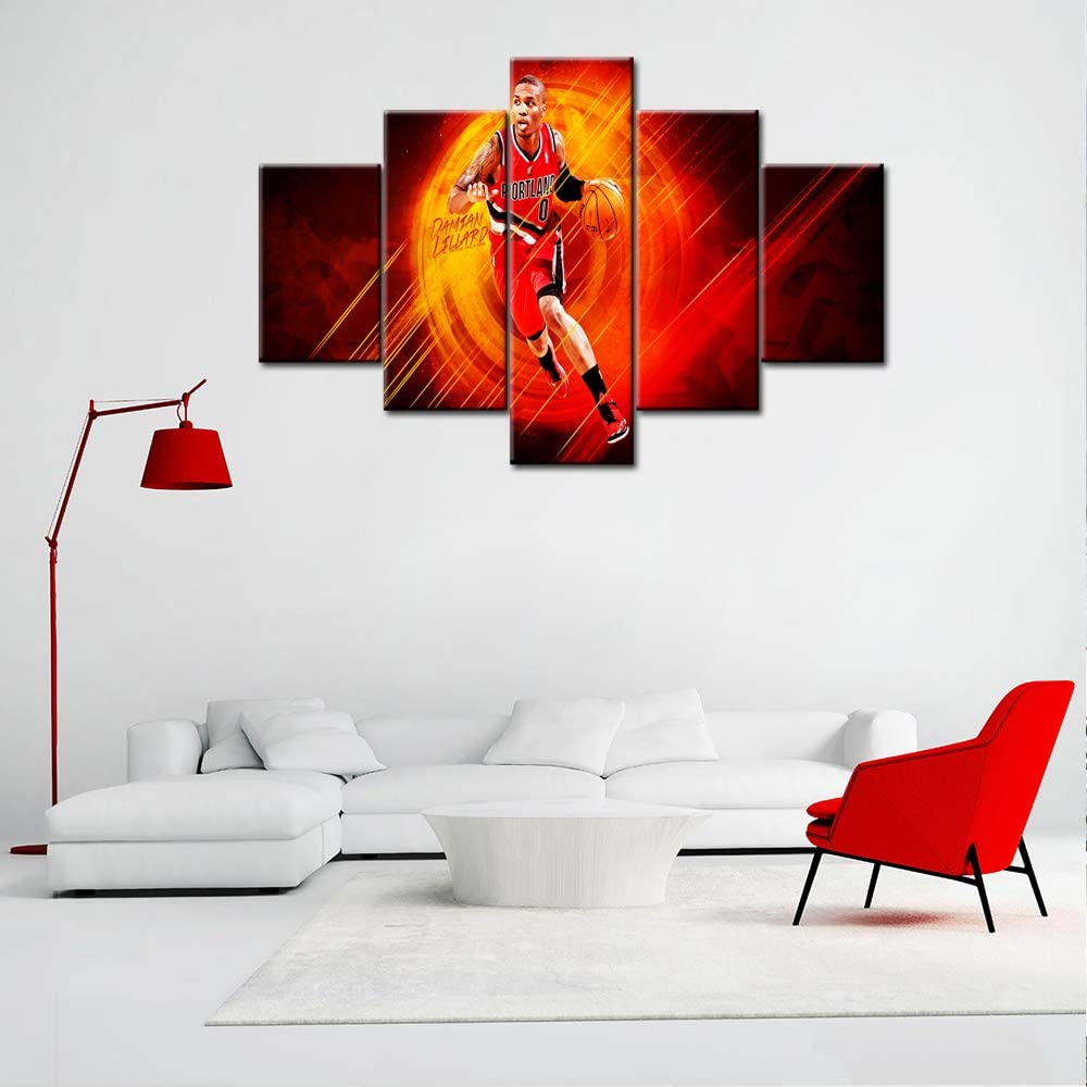5 шт., звезда баскетбола, спортивный тренажерный зал, фотографии, художественный постер, 5 панелей, современный холст, HD печать, домашний декор, 5 шт., настенные картины