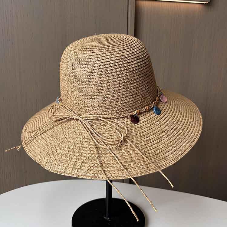 New Colorful Shell Decoration Seaside Vacation Straw Hat Ethnic Style Sun Protection Beach Hat Women's Summer Fashion Sun Hat