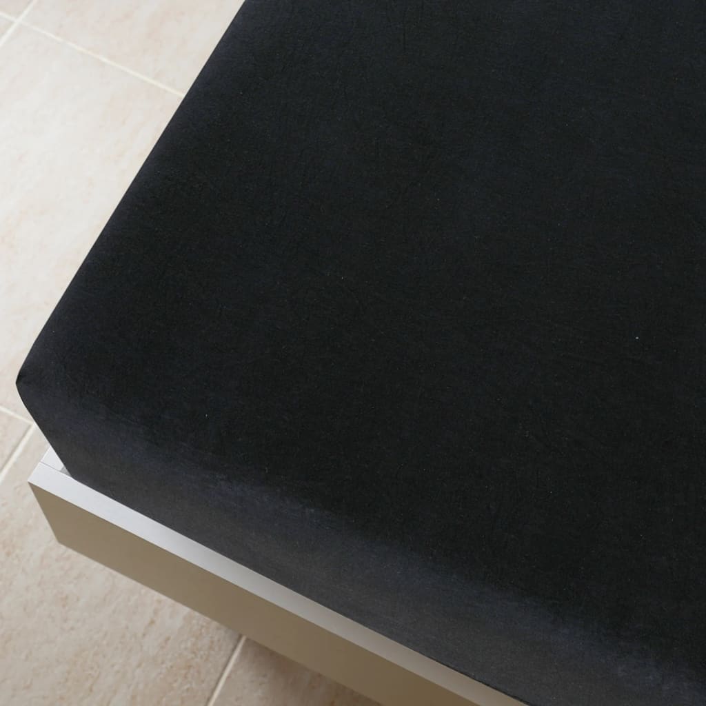 Vidaxl Prześcieradła, 2 Szt., Czarne, 140X200 Cm, Dżersej Bawełniany