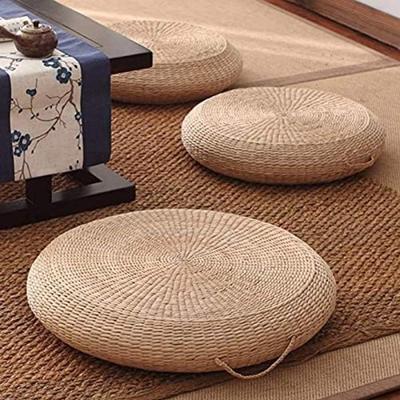 Подушка-футон для сидения,Плетеная из натуральной соломы,Напольная подушка для улицы,Круглая татами-подушка для сидения,Подушка для медитации ручной работы,для комнаты для йоги (Диаметр