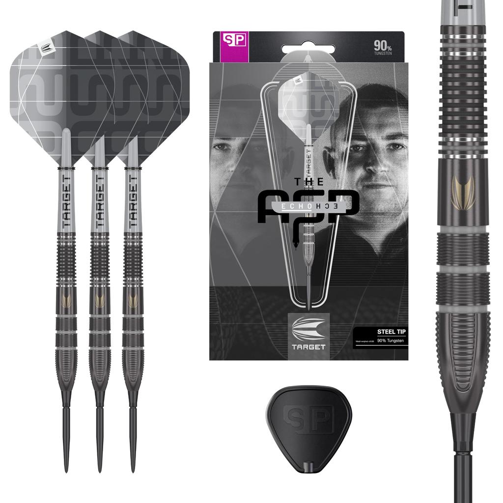 Target Darts Nathan Aspinall X Echo Tungsten Steel Tip Swiss Point Dart Set 24G ASP Player Edition Darts with Pro Grip Shafts Pro Ultra 2 Includes SP