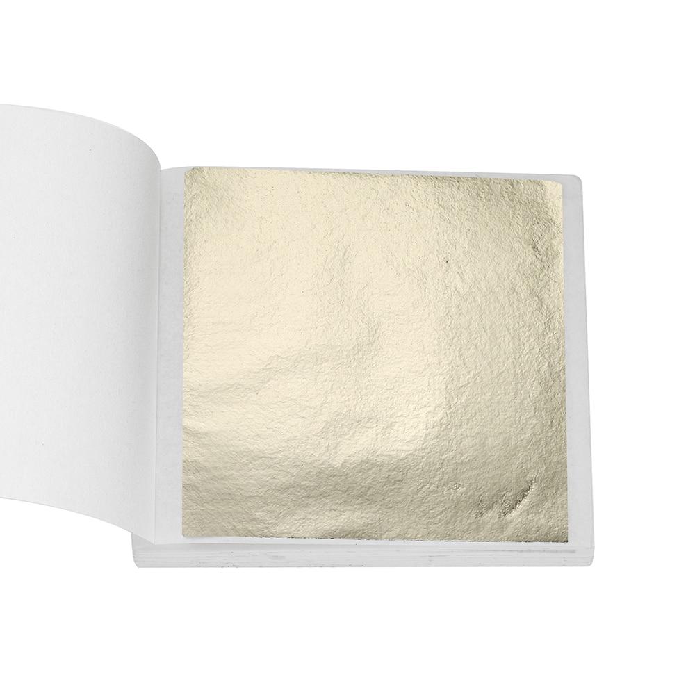 100Sheets Imitation Gold Foil Paper Leaf Gilding Epoxy Resin Fillings for DIY Epoxy Resin Mold Crafts Nail Art Home Decorations