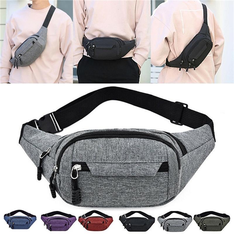 Unisex Waist Fanny Bag Men Breast Package Waterproof Outdoor Sports Bag Canvas Pouch Waist Bag Fanny Pouch Crossbody Banana Bag