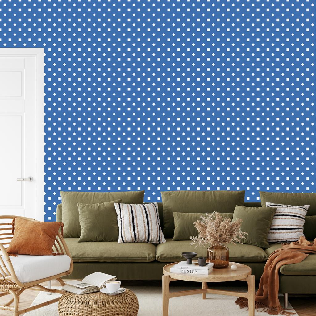 Blue Dots Wallpaper, Clear Detail for Living Room and Bedroom 50x1000