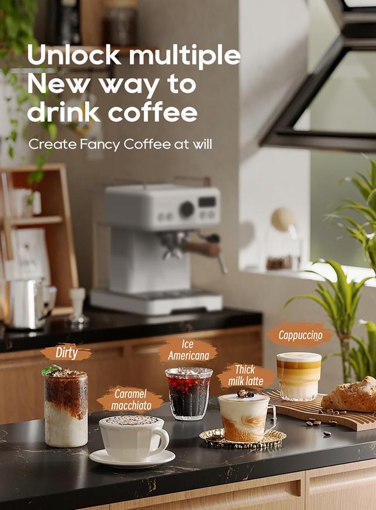 HiBREW H10Plus Espresso Coffee Machine, 20Bar Semi-Automatic Coffee Maker, Fast Heating, Temperature Control