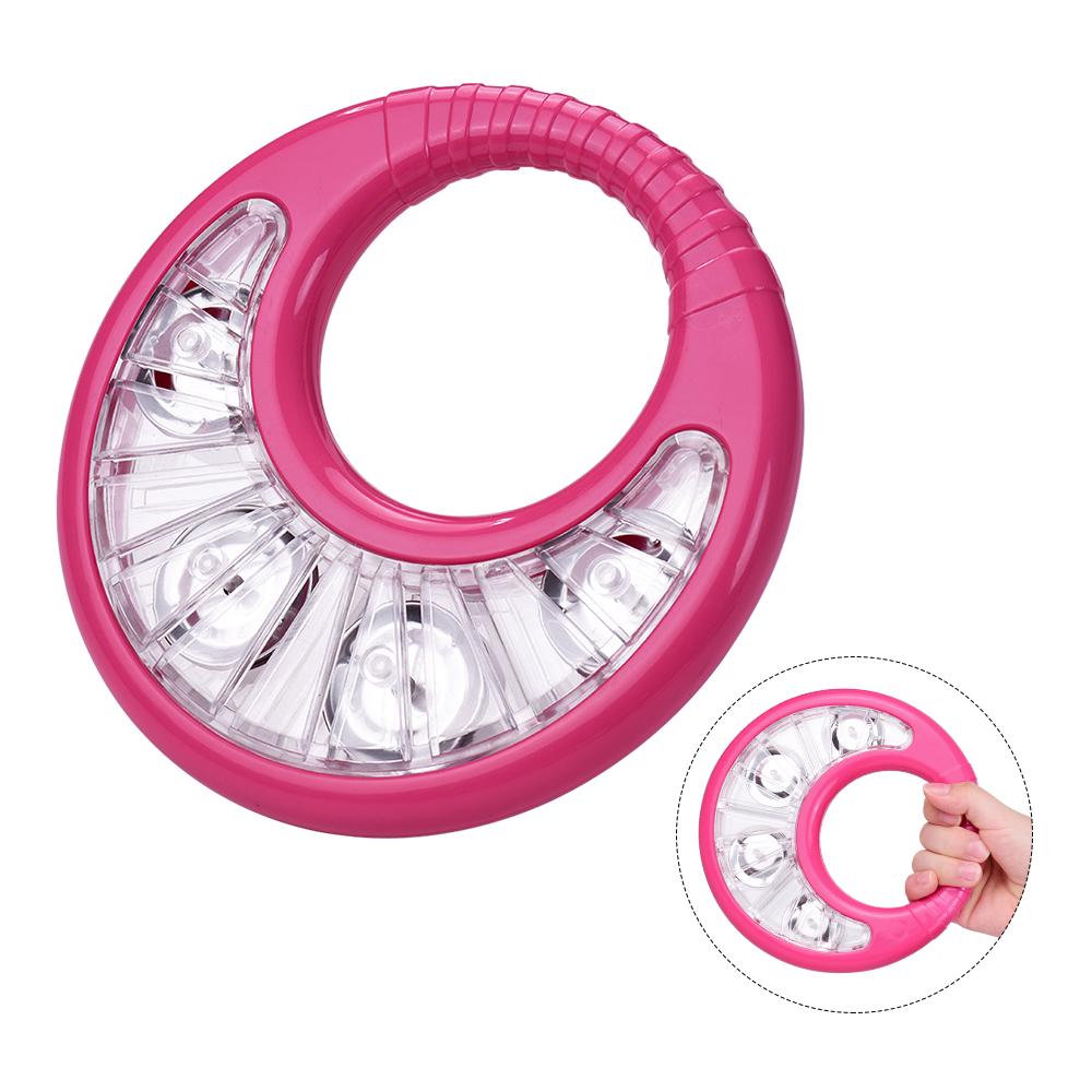 Plastic Mini Handbells Hand Tambourine Bells Handheld Toy Tambourines for Kids Rattle Percussion Musical Instruments