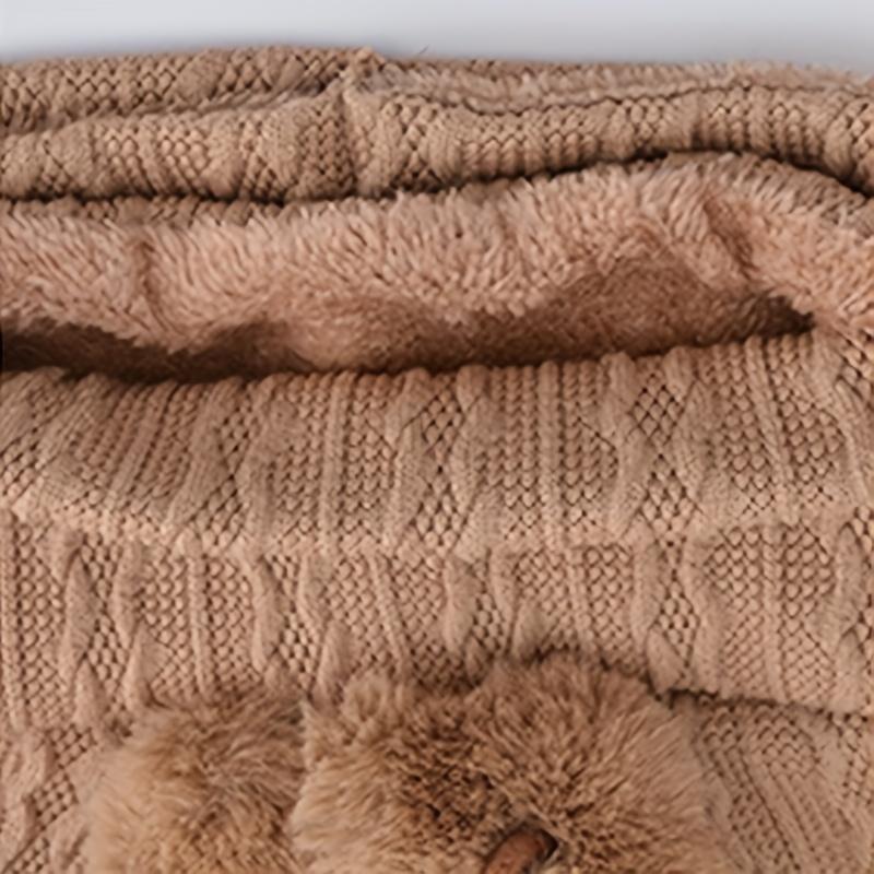 Зимняя теплая пушистая шапка, толстая однотонная Балаклава, плюшевая подкладка, холодостойкие уличные лыжные шапки, шапки для женщин