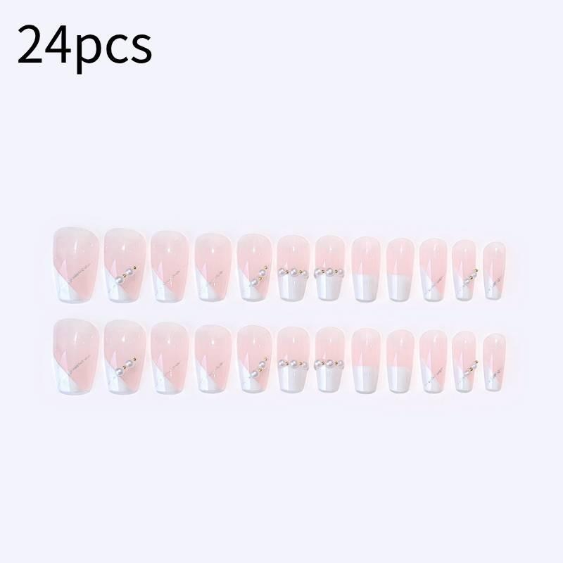 Wearing Nail Hand Nails Fashion Highgrade Cute Pink Blush Nail Patch Style