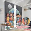 2Pcs,2D Plane Printing Curtain Popular Cheerful School 100% Polyester (Without Rod) Decorations Outdoor Perfect For Living Room