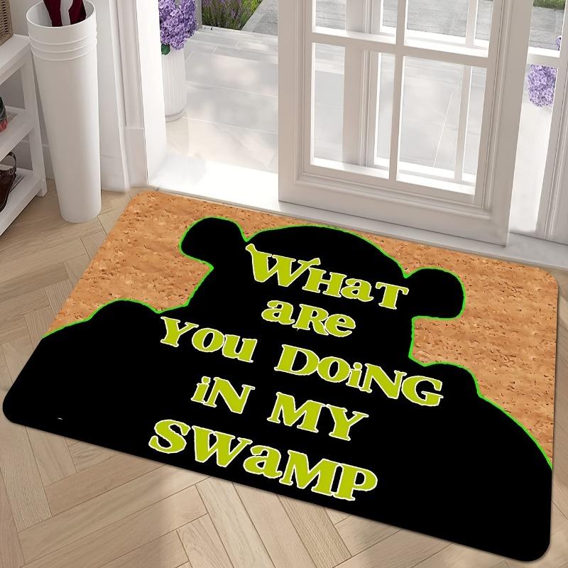 Funny Cartoon Squirrel Paw Print Quote Door Mat Humorous Decorative Non-slip Carpet Rug for Front Door Entryway Home Decoration