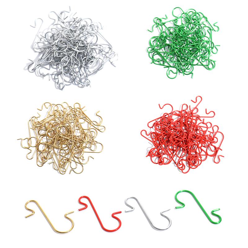 50Pcs Christmas Ornament Metal S-Shaped Hook Holders Christmas Tree Ball Pendant